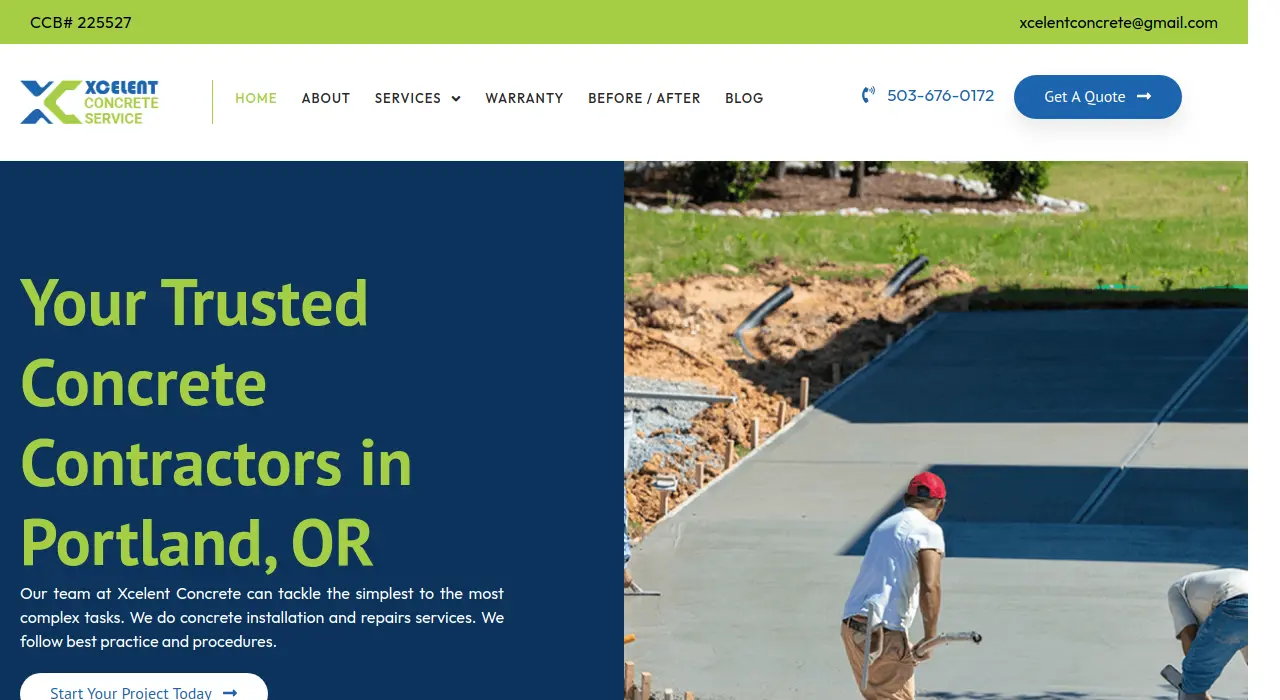 Construction Company Website Speed Optimization Data